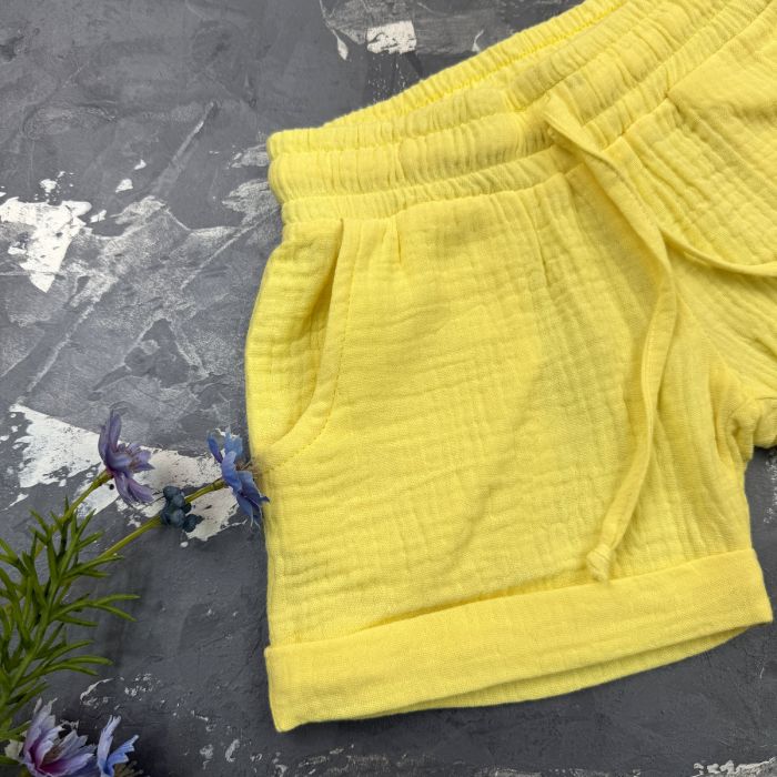 Костюм muslin cotton BEWARM дитячий шорти + футболка Sunny-Yellow