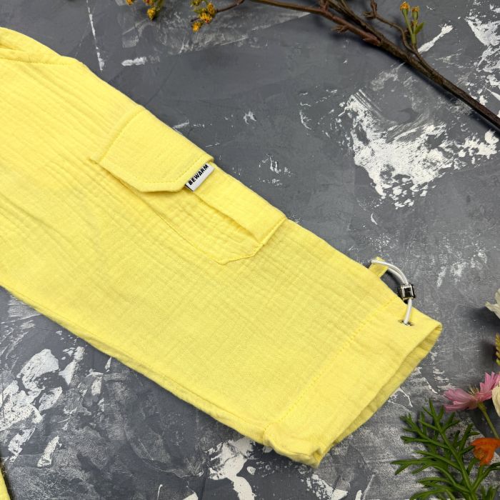 Штани муслінові карго Sunny-Yellow