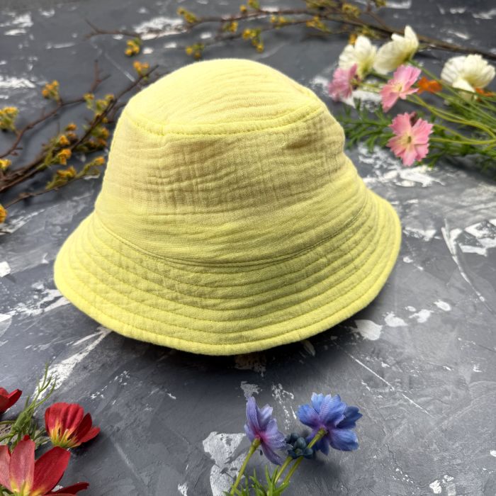 Костюм muslin cotton BEWARM дитячий шорти + футболка + панама Sunny-Yellow