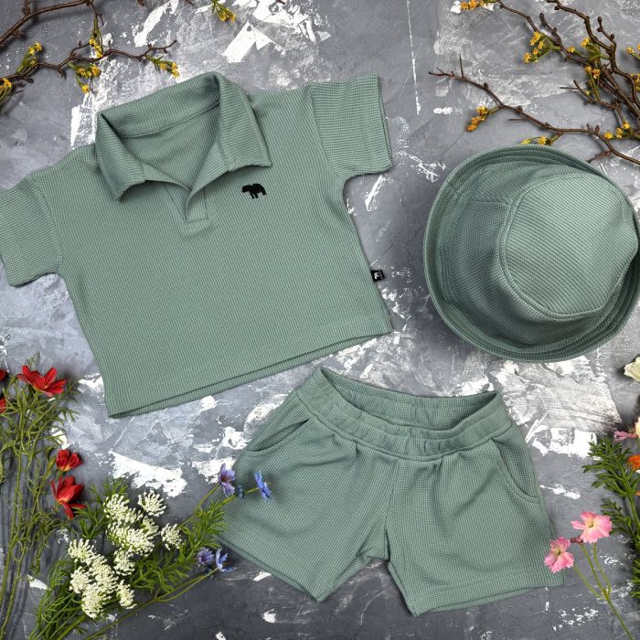 Костюм Polo шорти + футболка + панама Khaki