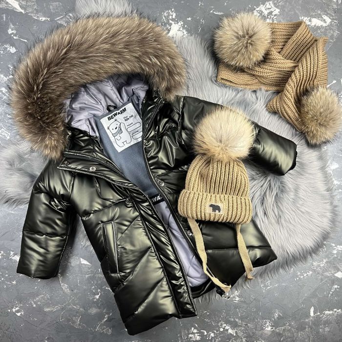 Куртка-пальто BEWARM Bakota Khaki дитяча зимова подовжена