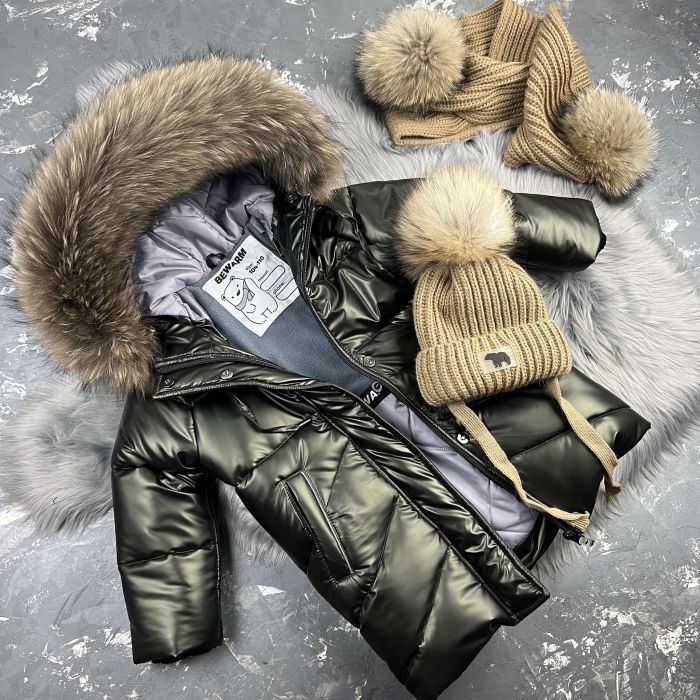 Куртка-пальто BEWARM Bakota Khaki дитяча зимова подовжена