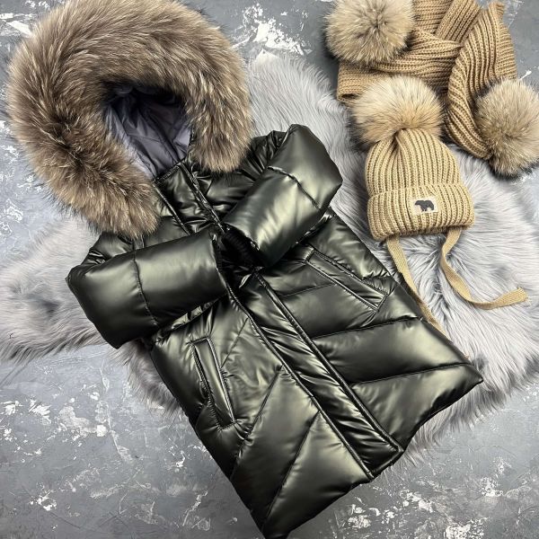 Куртка-пальто BEWARM Bakota Khaki дитяча зимова подовжена