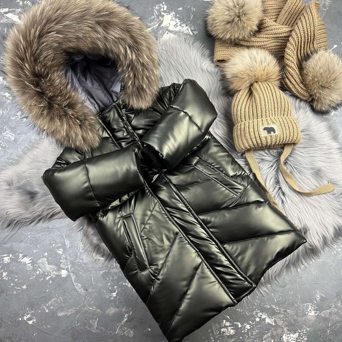 Куртка-пальто BEWARM Bakota Khaki дитяча зимова подовжена