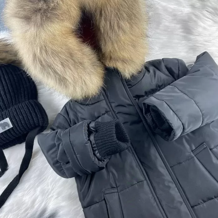 Куртка-пальто BEWARM Baribal Black дитяча зимова подовжена