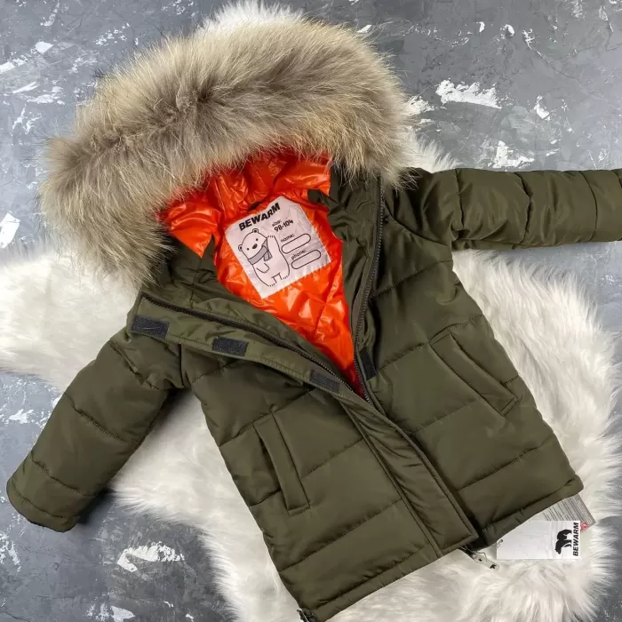 Куртка-пальто BEWARM Baribal Khaki дитяча зимова подовжена