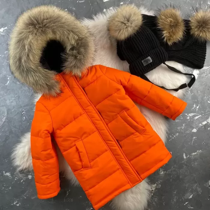 Куртка-пальто BEWARM Baribal Orange дитяча зимова подовжена