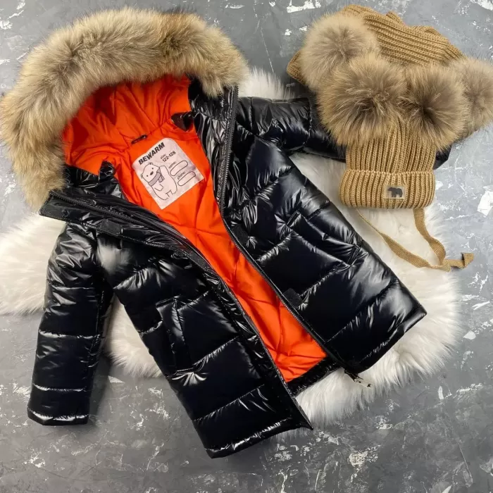 Куртка-пальто BEWARM Baribal Royal Black дитяча зимова подовжена