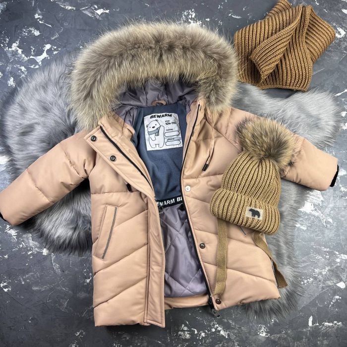 Куртка-пальто BEWARM Bakota Beige дитяча зимова подовжена