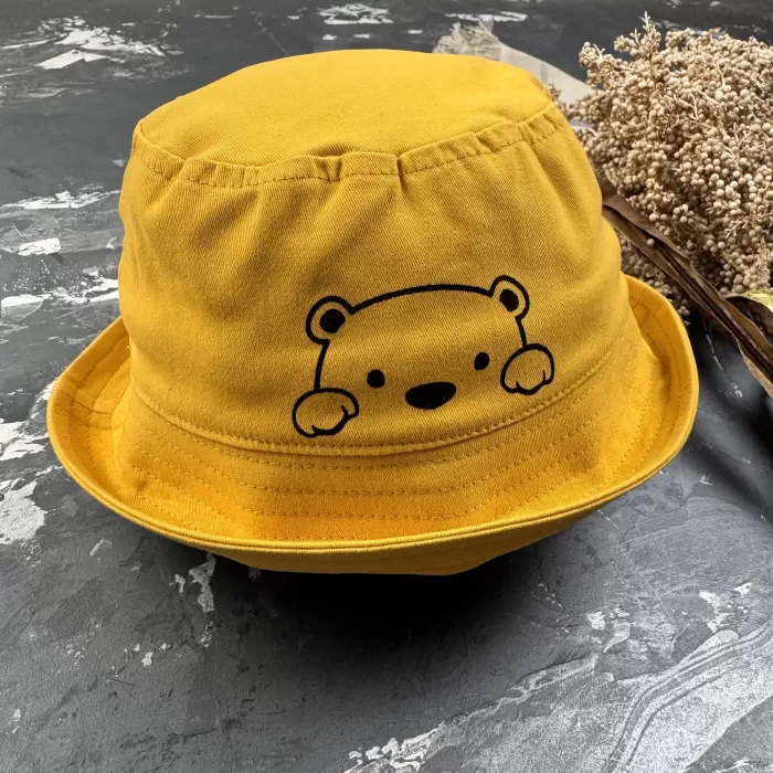 Костюм #BEWARM шорти+футболка+панамка дитячий Гірчиця/Чорний