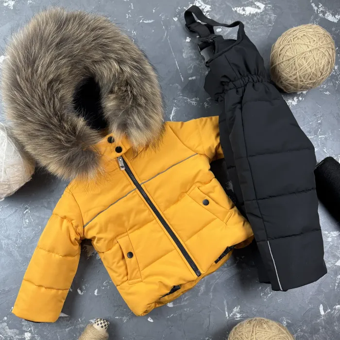 Комбінезон BEWARM Umka Yellow-black дитячий зимовий роздільний