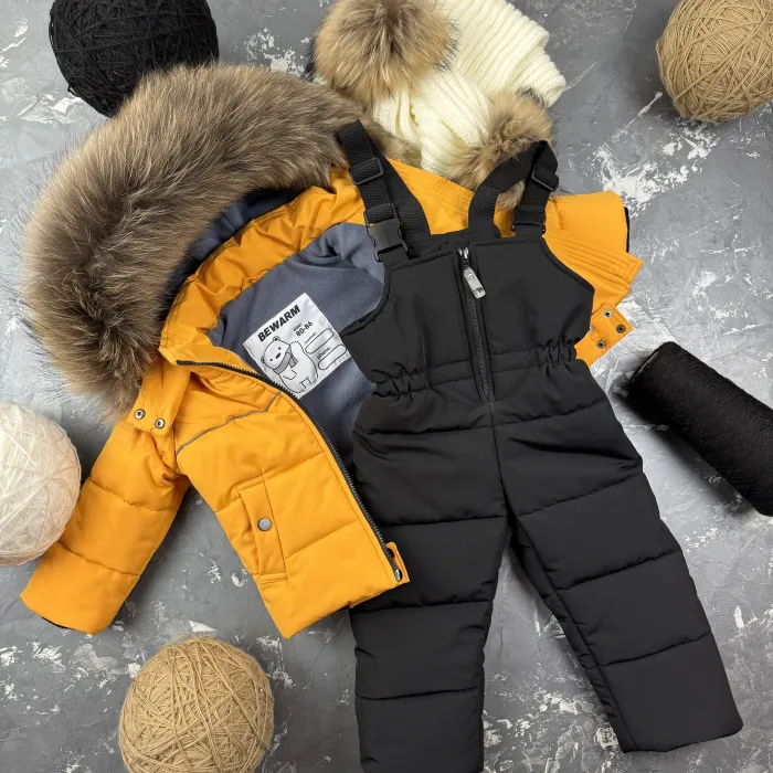 Комбінезон BEWARM Umka Yellow-black дитячий зимовий роздільний