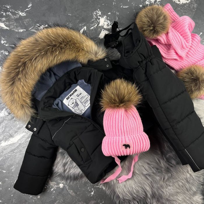 Комбінезон BEWARM Umka Black дитячий зимовий роздільний