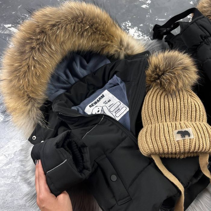 Комбінезон BEWARM Umka Black дитячий зимовий роздільний