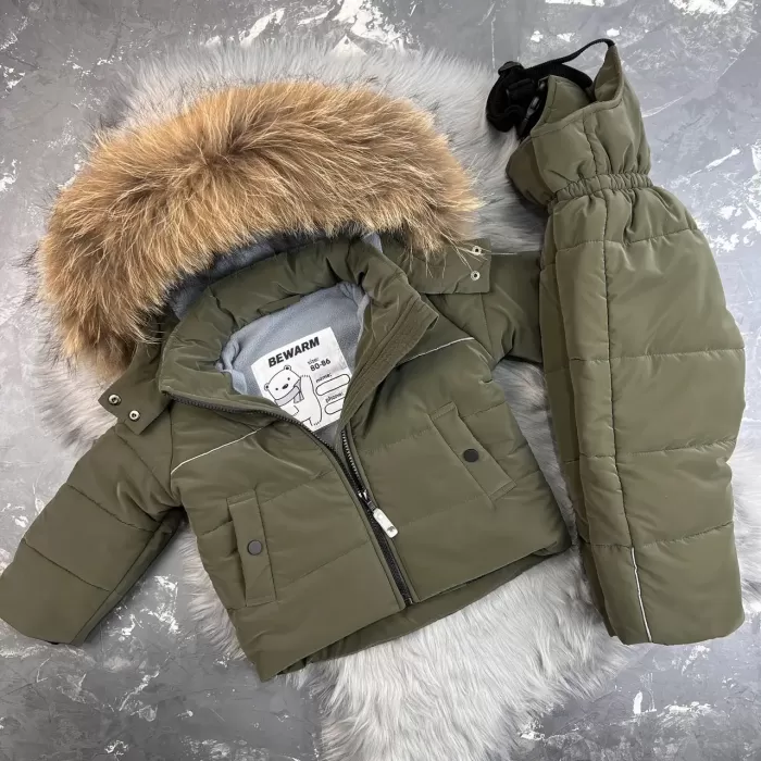 Комбінезон BEWARM Umka khaki дитячий зимовий роздільний