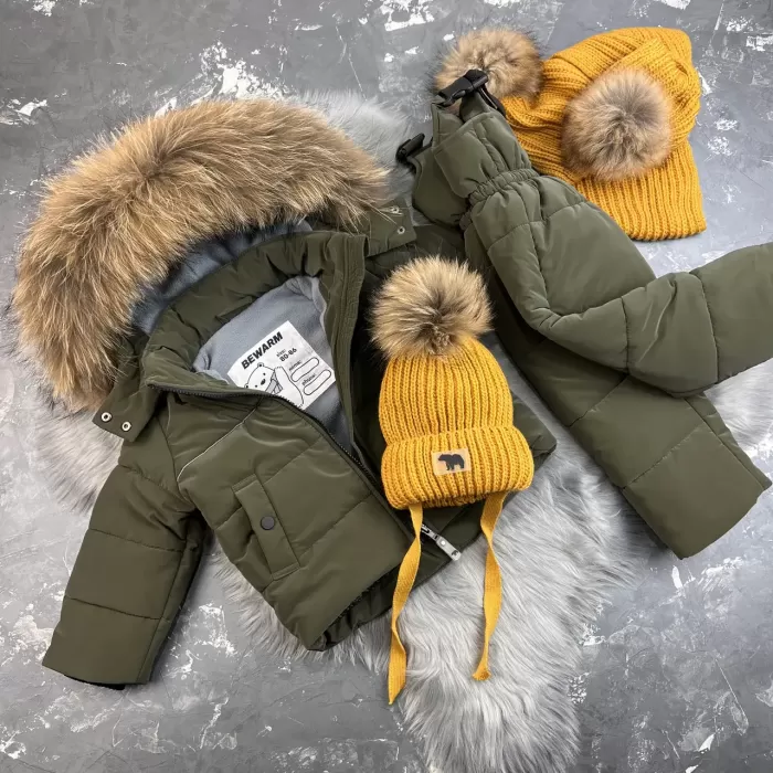 Комбінезон BEWARM Umka khaki дитячий зимовий роздільний