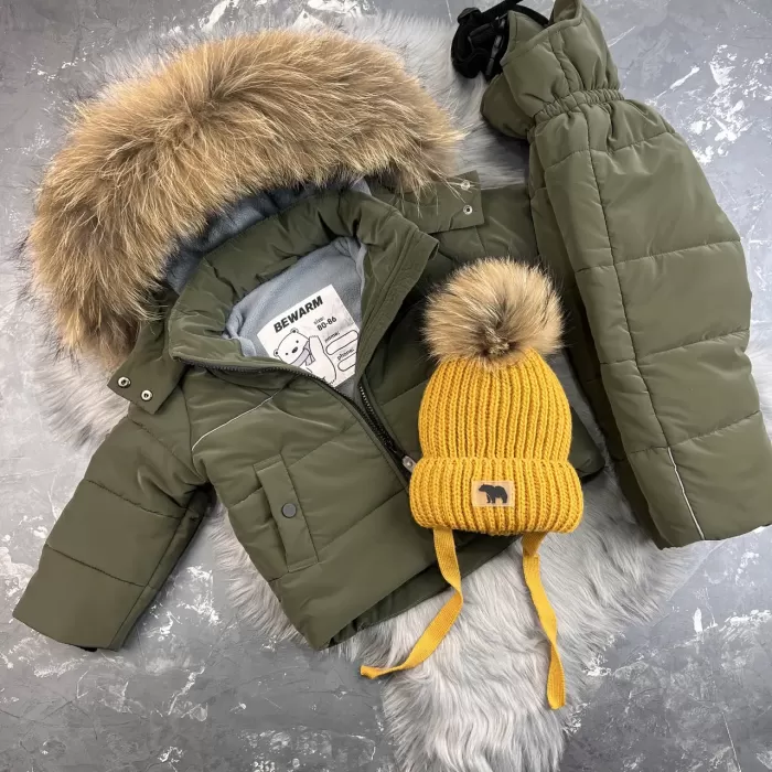 Комбінезон BEWARM Umka khaki дитячий зимовий роздільний