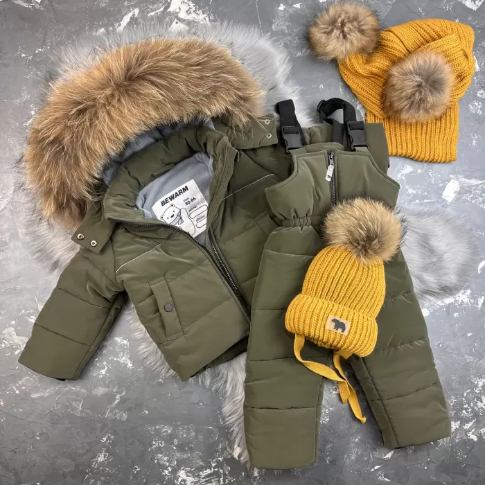 Комбінезон BEWARM Umka khaki дитячий зимовий роздільний