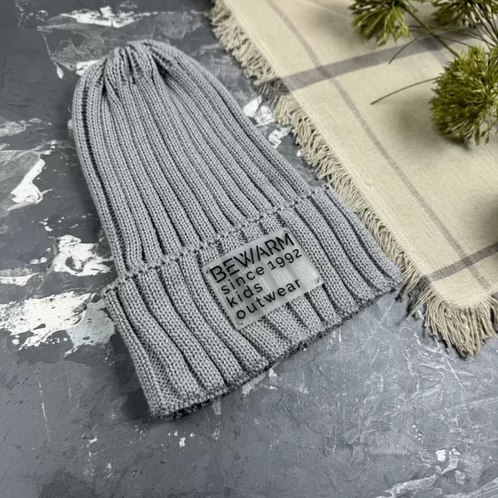 Шапочка дитяча демісезонна banana grey