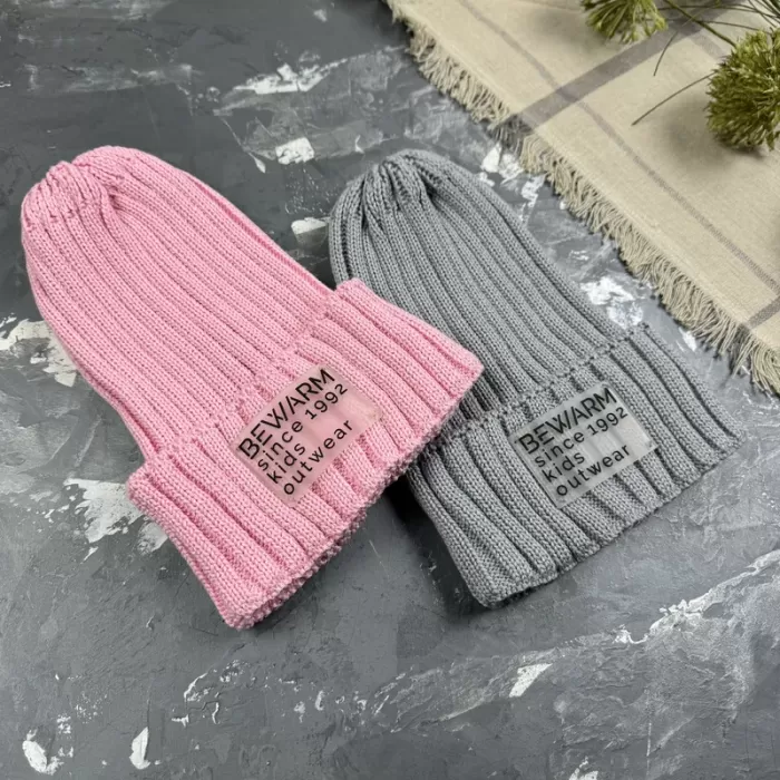Шапочка дитяча демісезонна banana pink