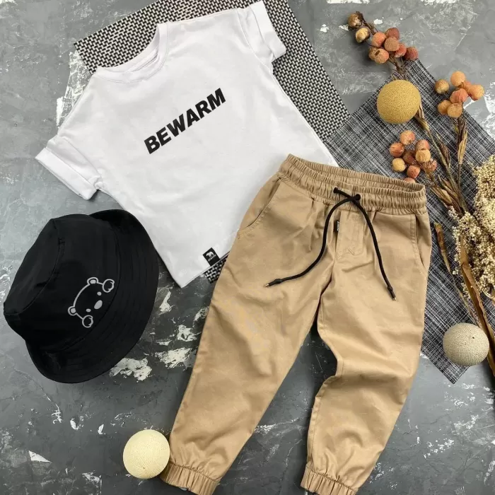 Штани дитячі джоггери Organic Cotton beige