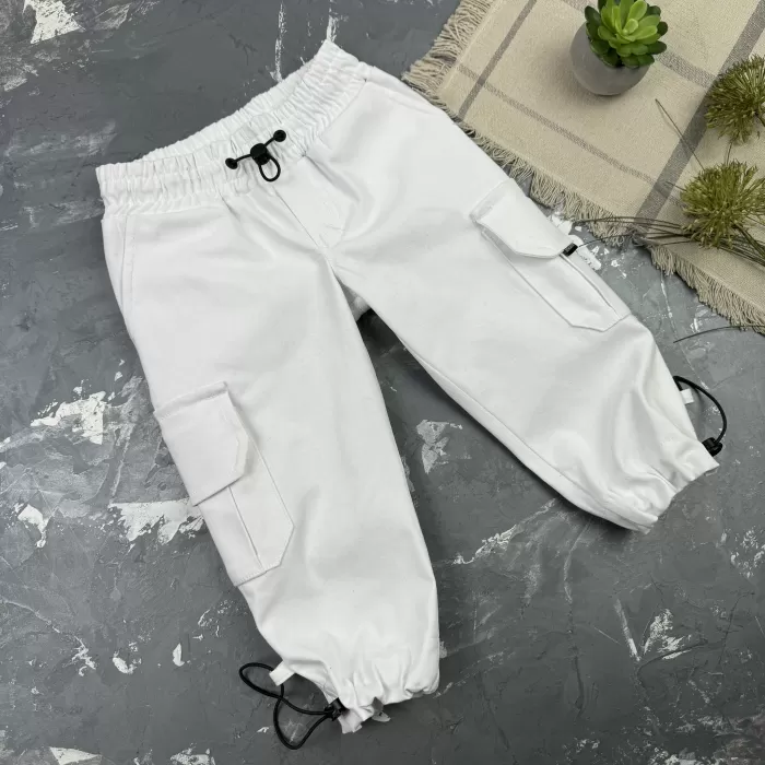 Штани дитячі карго Organic Cotton white