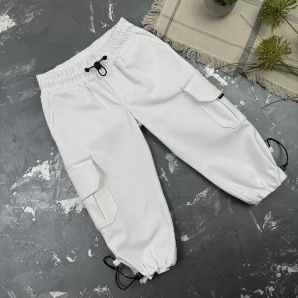 Штани дитячі карго Organic Cotton white