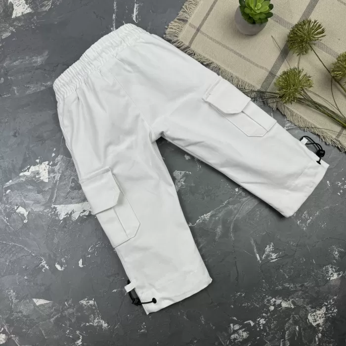 Штани дитячі карго Organic Cotton white