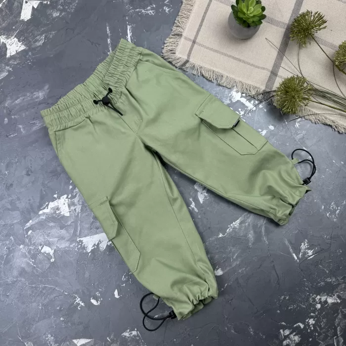 Штани дитячі карго Organic Cotton oliva