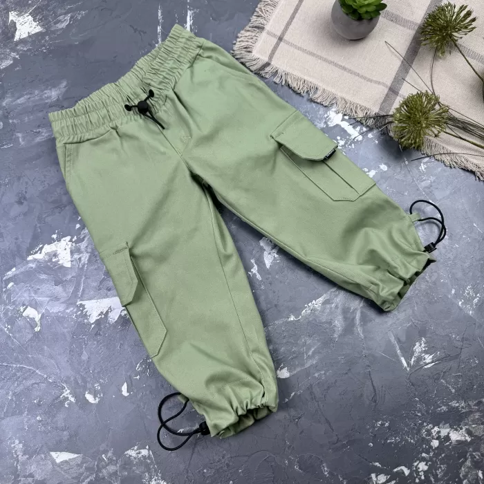 Штани дитячі карго Organic Cotton oliva