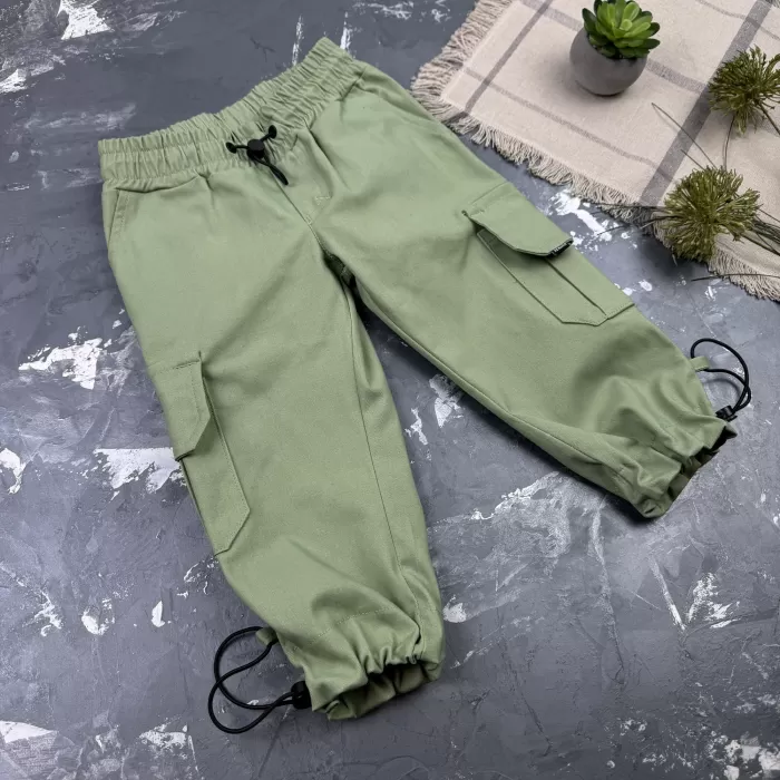 Штани дитячі карго Organic Cotton oliva