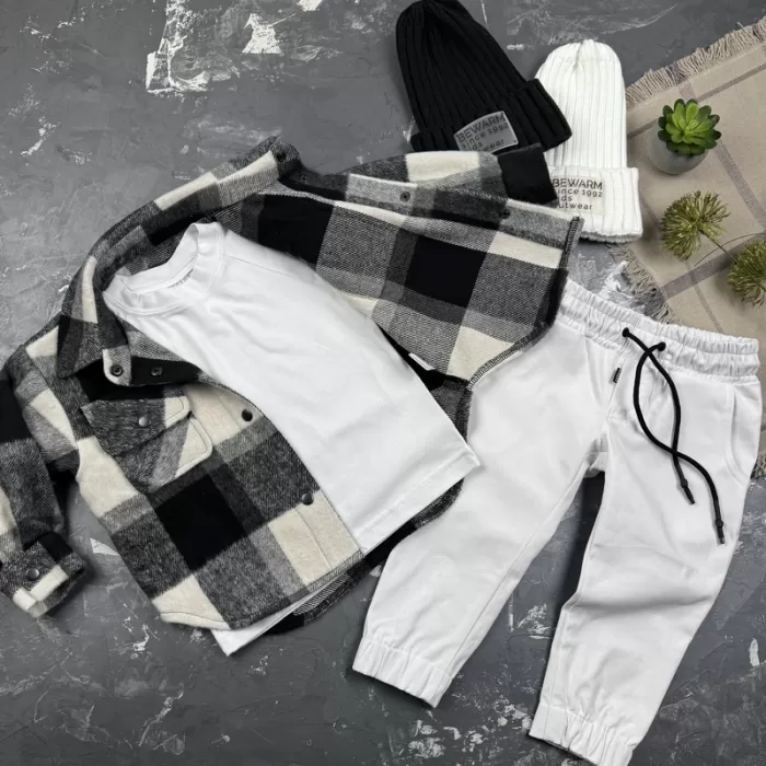 Сорочка дитяча в клітинку BEWARM black