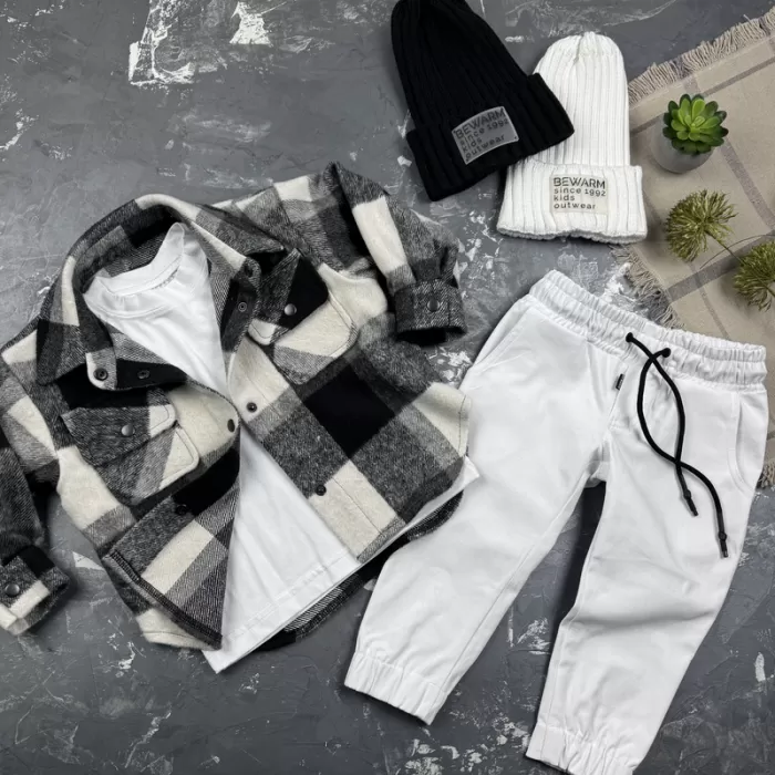 Сорочка дитяча в клітинку BEWARM black