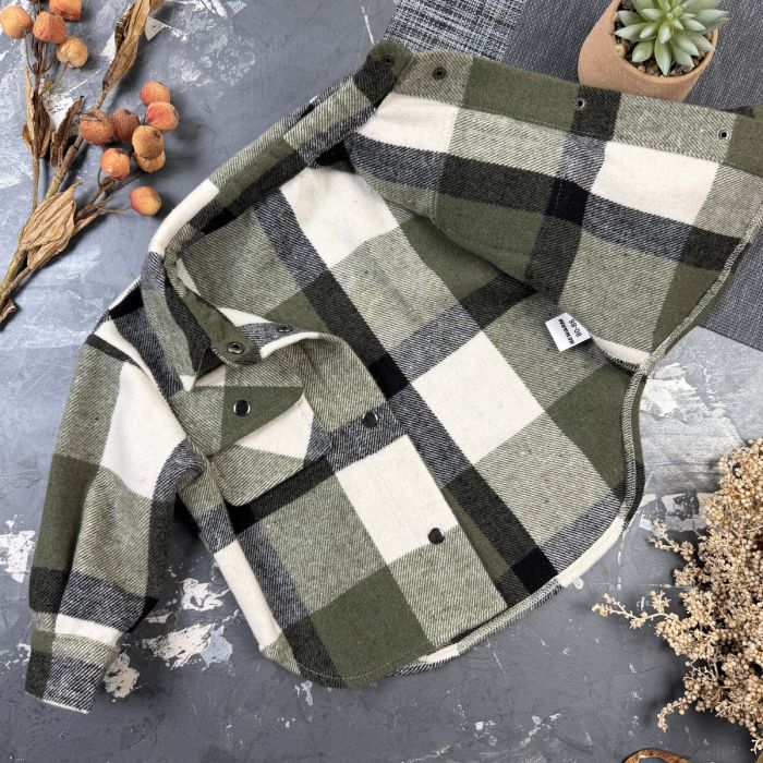 Сорочка дитяча в клітинку BEWARM Olive