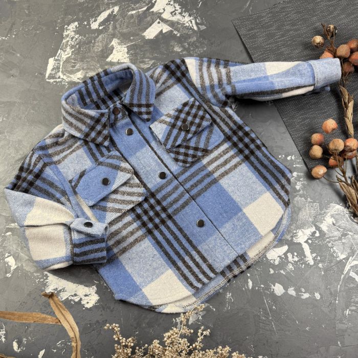 Сорочка дитяча в клітинку BEWARM blue