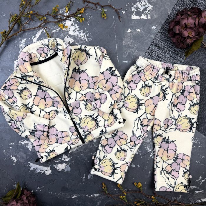 Спортивний дитячий костюм DubleFleece BEWARM Cotton Flowers
