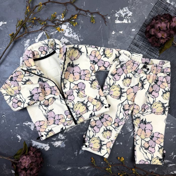 Спортивний дитячий костюм DubleFleece BEWARM Cotton Flowers