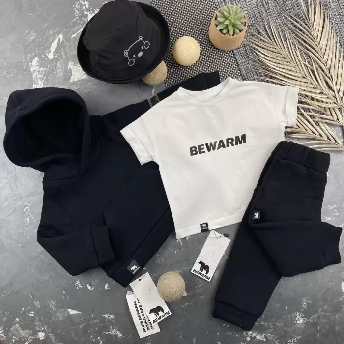Спортивний дитячий костюм на флісі BEWARM Black