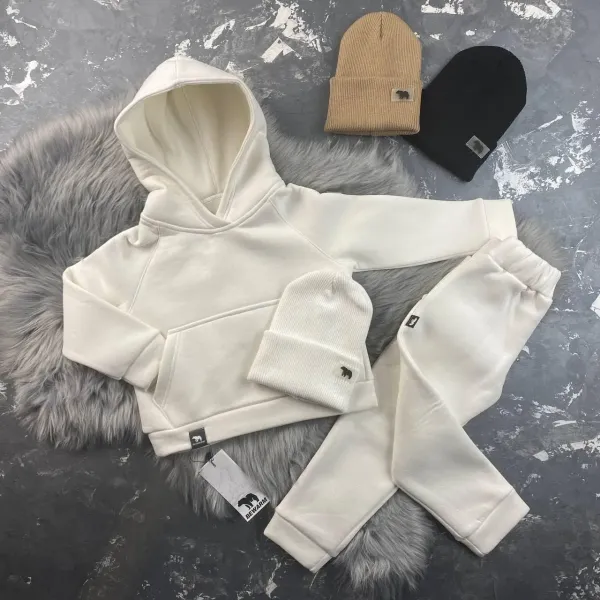 Спортивний дитячий костюм на флісі BEWARM MilkWhite