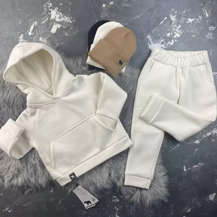 Спортивний дитячий костюм на флісі BEWARM MilkWhite