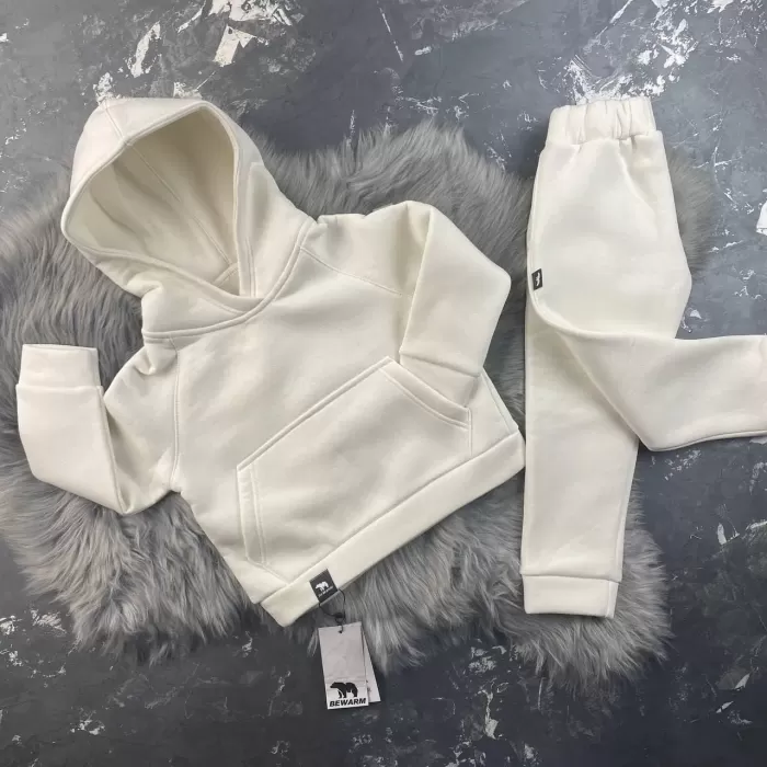 Спортивний дитячий костюм на флісі BEWARM MilkWhite
