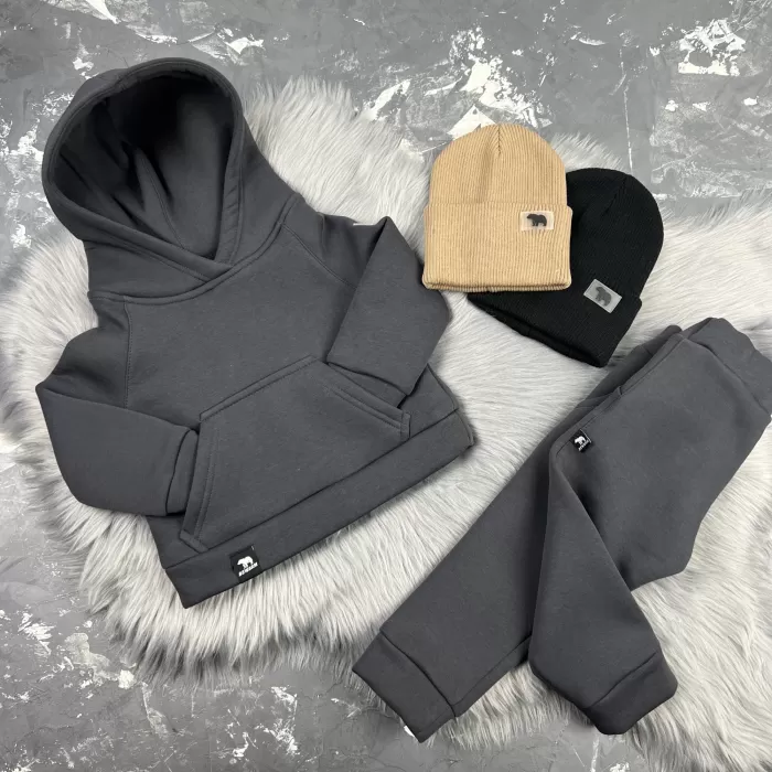 Спортивний дитячий костюм на флісі BEWARM Graphite