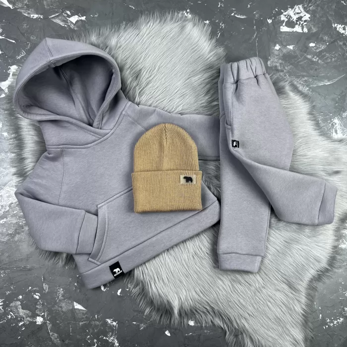 Спортивний дитячий костюм на флісі BEWARM midhight gray