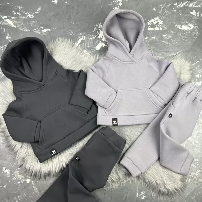 Спортивний дитячий костюм на флісі BEWARM midhight gray
