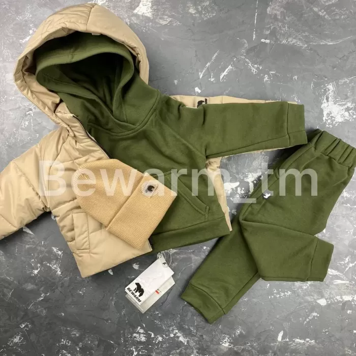 Спортивний дитячий костюм на флісі BEWARM Хакі