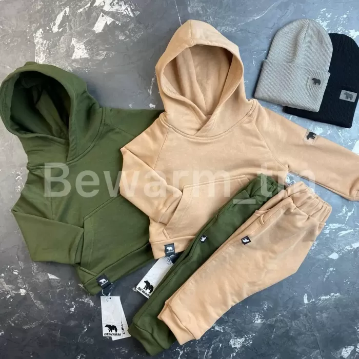 Спортивний дитячий костюм на флісі BEWARM Хакі